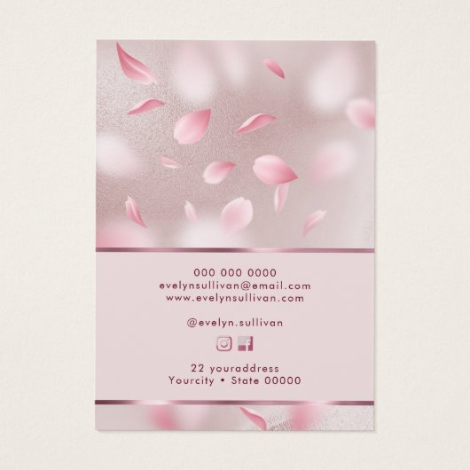 花花びらフェイク箔ジュエリー表示カード (裏面)