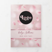 花花びらフェイク箔三折パンフレット 三つ折りカード (カバー)