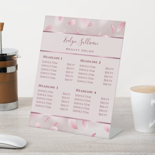 花花びらフェイク箔価格表台座看板 台座サイン (インサイチュ)