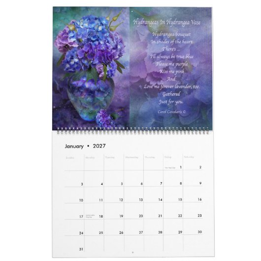 花花ファンシーVases Art Calendar 2014 カレンダー (1月 2027)