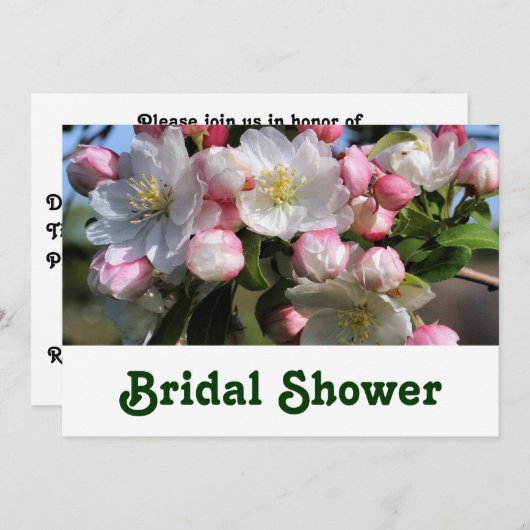 花花ブライダルウェディングシャワー招待状 招待状 (正面/裏面)