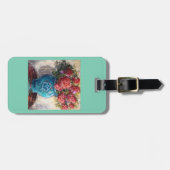 花花束が付いている荷物または財布のラベル ラゲッジタグ (正面横)
