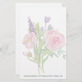 花花束のカスタムの文房具 便箋 (正面/裏面)