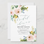 花花束のシャクヤクのブライダルシャワーの招待状 招待状 (正面)