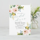 花花束のシャクヤクのブライダルシャワーの招待状 招待状 (スタンド正面)
