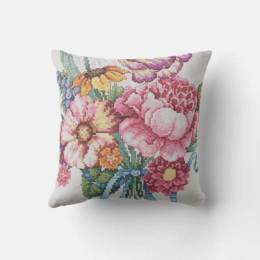 花花束の枕 クッション (裏面)