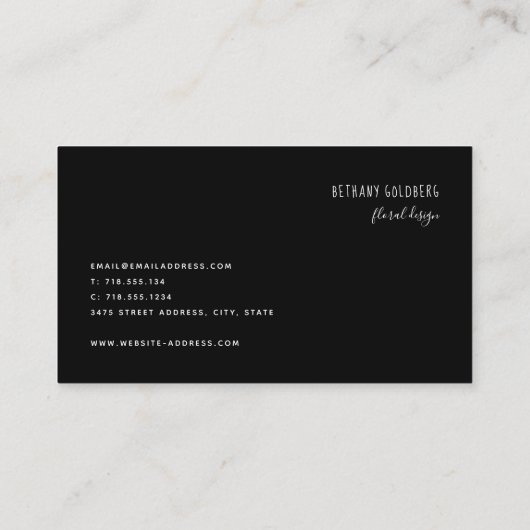 花花束の花屋のイベントのデザインの名刺 名刺 (裏面)