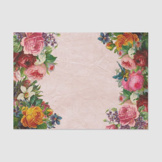 花花束のdecoupageの紙 薄葉紙 (正面)