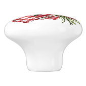 花花束付き赤い赤と白ギンガム セラミックノブ (側面)