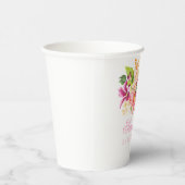 花花束桃色グリーンかわいいフローラ赤ちゃんシャワー 紙コップ (右)