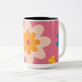 花花柄マグカップ ツートーンマグカップ (正面右)
