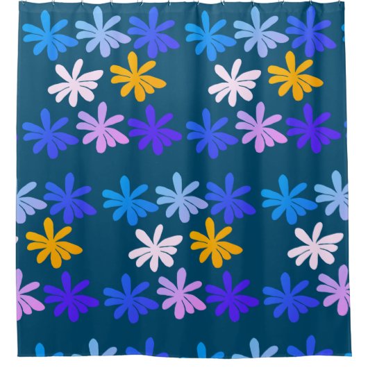 花花柄 シャワーカーテン (正面)