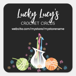 花花瓶編み針編み針糸工芸品 スクエアシール