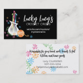 花花瓶編み針編み針糸工芸品 名刺 (正面/裏面)