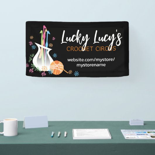 花花花花花瓶編み針糸クラフトショーブース 横断幕 (トレードショー)