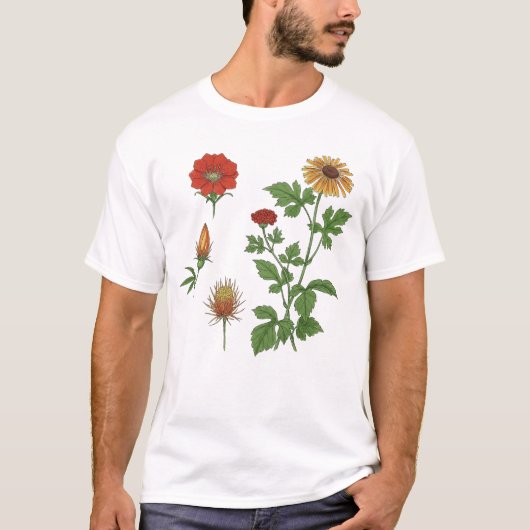 「花花」Japanese style T-shirt Tシャツ (正面)