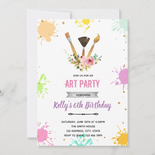 花芸術の絵の招待状 招待状 (正面)