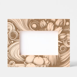 花芸術的と蜜柑 レーザー彫刻フレーム