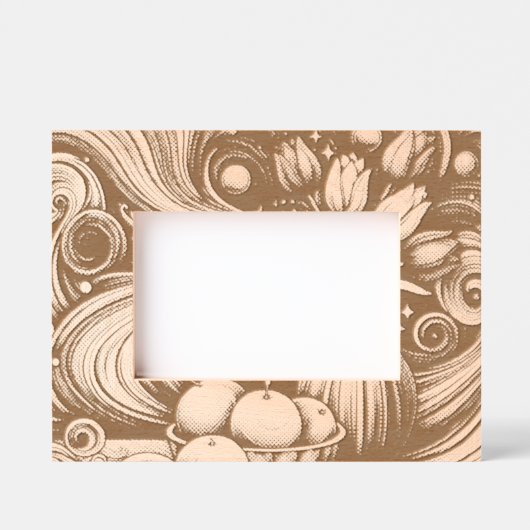 花芸術的と蜜柑 レーザー彫刻フレーム (正面)