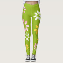 花芸術的カラフル柄エクササイズパンツ