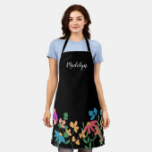 花芸術的デザインパーソナライズされた エプロン (着用した状態)