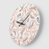 花芸術的柄、観賞用秋の装飾。 ラージ壁時計 (傾斜)