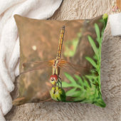 花芸術的頭に乗って休むトンボ クッション (ブランケット)