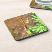 花芸術的頭に乗って休むトンボ コースター (左側)