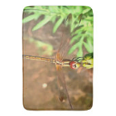 花芸術的頭に乗って休むトンボ バスマット (正面縦)