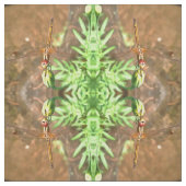 花芸術的頭に乗って休むトンボ ファブリック (見本)