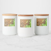 花芸術的頭に乗って休むトンボ フードラベル (ボトル)