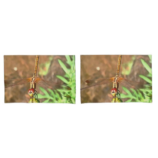 花芸術的頭に乗って休むトンボ 枕カバー (フロントセット)