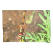 花芸術的頭に乗って休むトンボ 枕カバー (正面左)