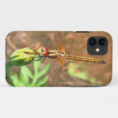 花芸術的頭に乗って休むトンボ Case-Mate iPhoneケース (裏面(横))