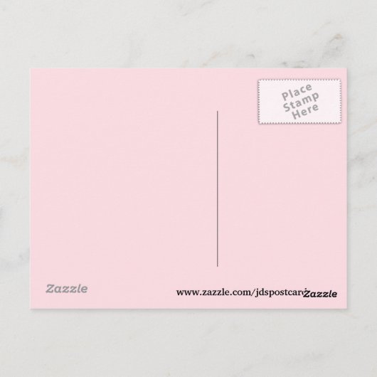 花芽付きピンク水彩花 ポストカード (裏面)