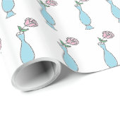 花芽花瓶装飾スケッチ ラッピングペーパー (ロールコーナー)