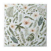 花茎水色継ぎ目無し花柄 タイル (正面)