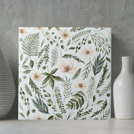 花茎水色継ぎ目無し花柄 タイル