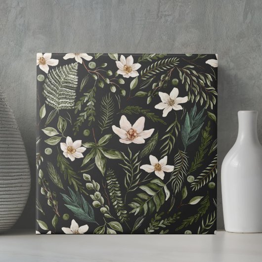 花茎水色継ぎ目無し花柄 タイル