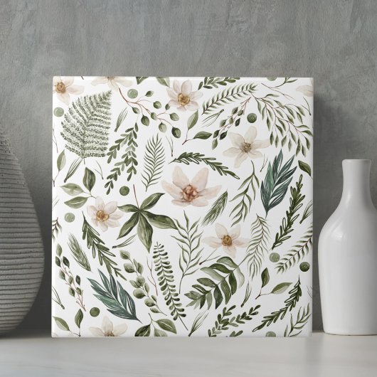 花茎水色継ぎ目無し花柄 タイル