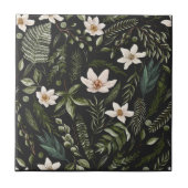 花茎水色継ぎ目無し花柄 タイル (正面)