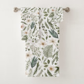 花茎水色継ぎ目無し花柄 バスタオルセット (インサイチュ)