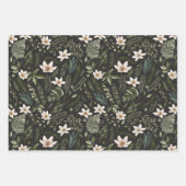 花茎水色継ぎ目無し花柄 ラッピングペーパーシート (正面3)