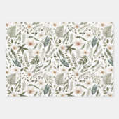 花茎水色継ぎ目無し花柄 ラッピングペーパーシート (正面2)