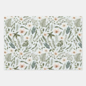 花茎水色継ぎ目無し花柄 ラッピングペーパーシート (正面)