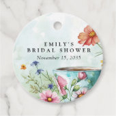 花茶パーティーのブライダルシャワー フェイバータグ (正面)