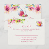 花茶会の返信カード 出欠カード (正面/裏面)