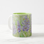 花草原の水彩画 ツートーンマグカップ (正面左)