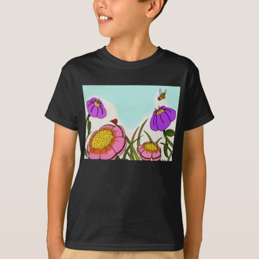 花草地キッズダークTシャツ Tシャツ (正面)