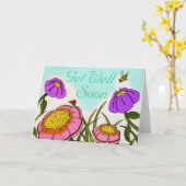 花草地「早く元気になれ」カード カード (黄色い花)